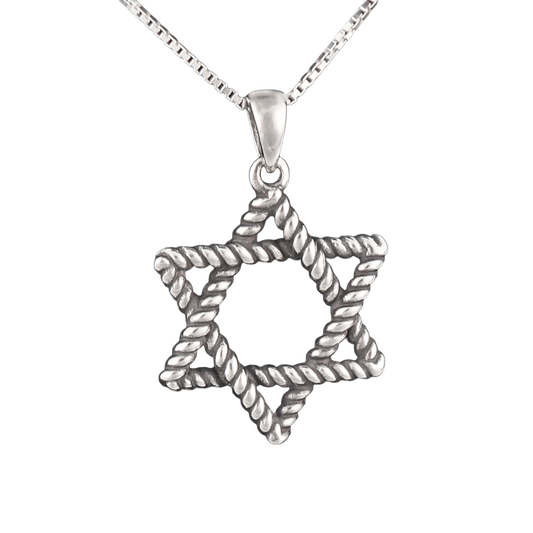 Showcase faith with style using the Star of David Twisted Rope Pendant.