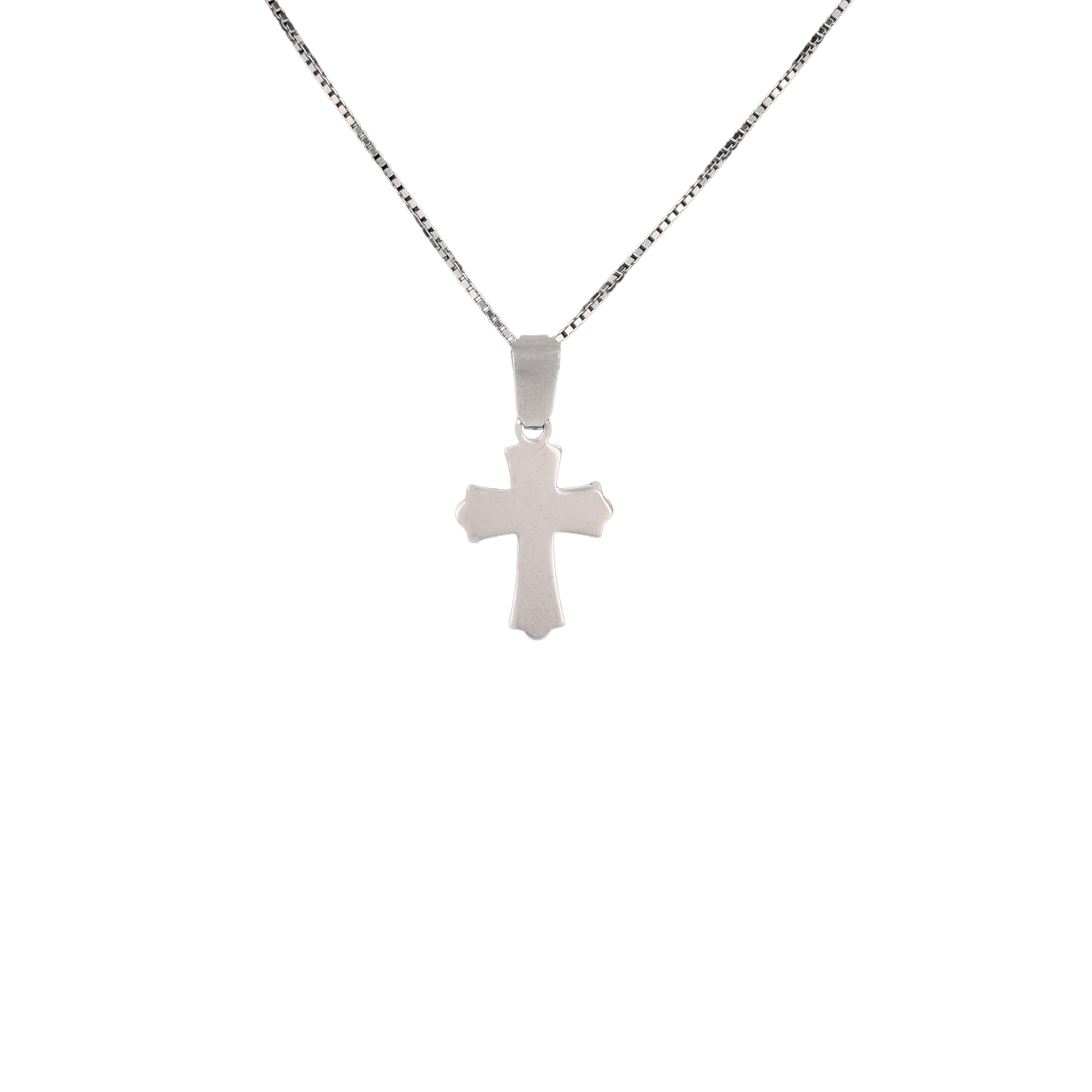 Sterling silver cross pendant on a silver chain