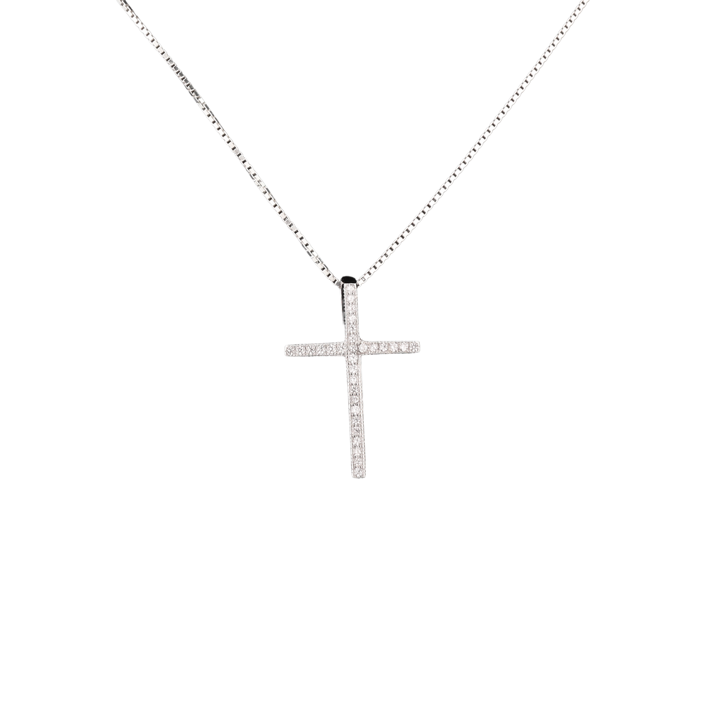 Silver cross Pendant with cubic zirconia 