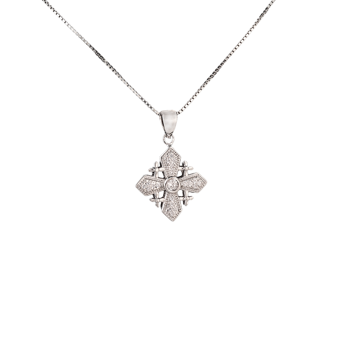 Jerusalem Cross - Cubic Zirconia & Silver