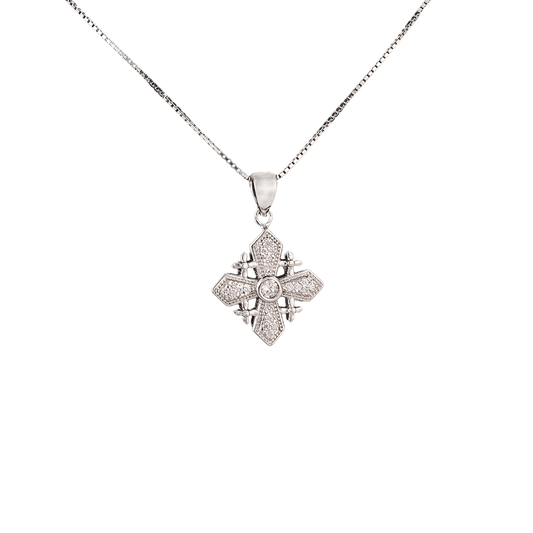Jerusalem Cross - Cubic Zirconia & Silver