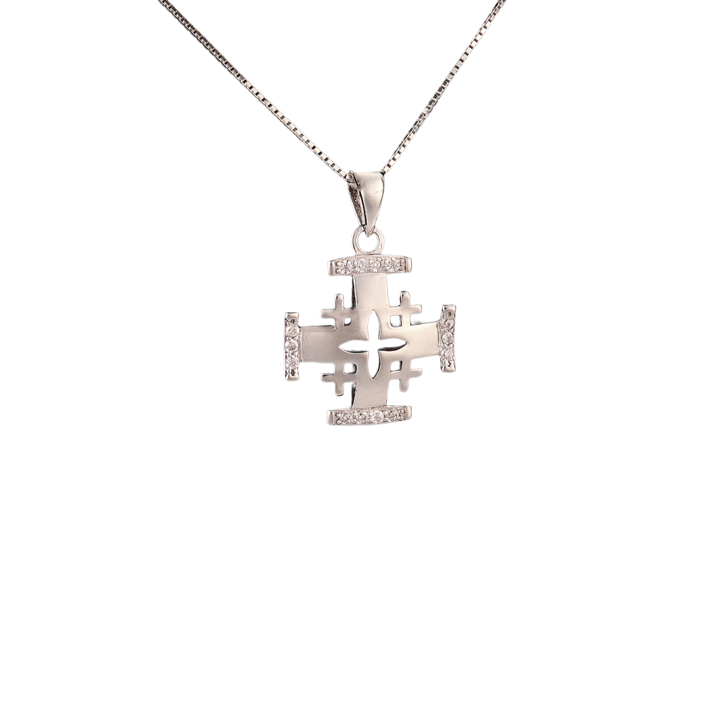 Jerusalem Cross Pendant with Crystals-M (Various)