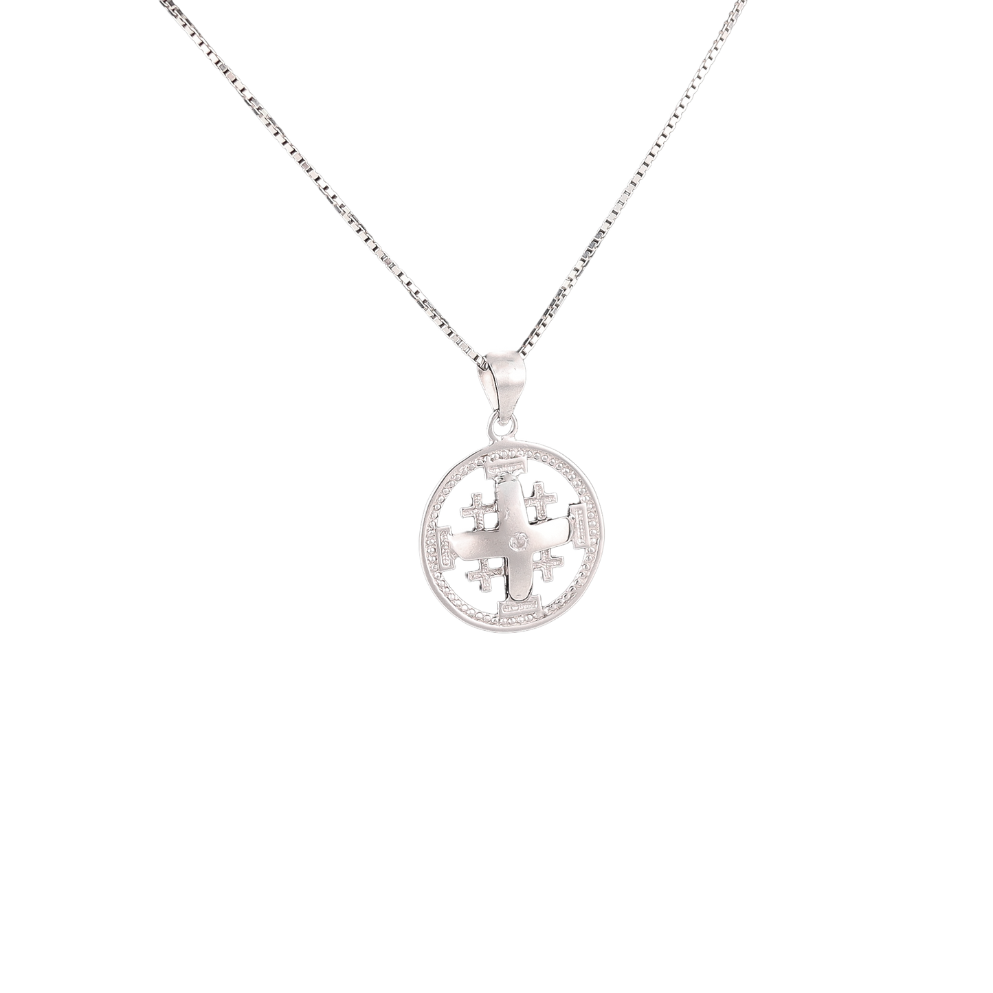 Jerusalem Cross - Round Pendant