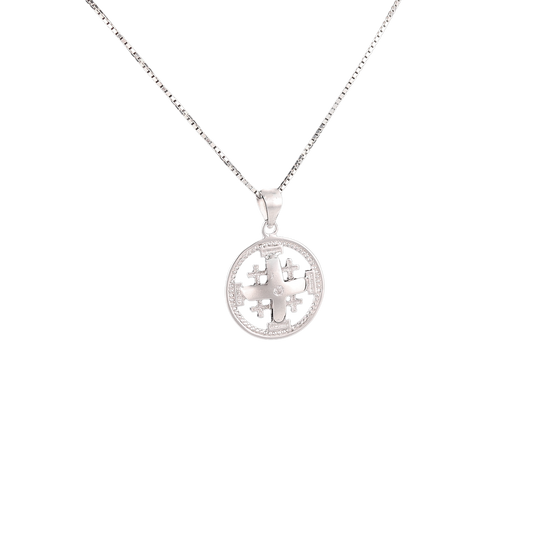 Jerusalem Cross - Round Pendant