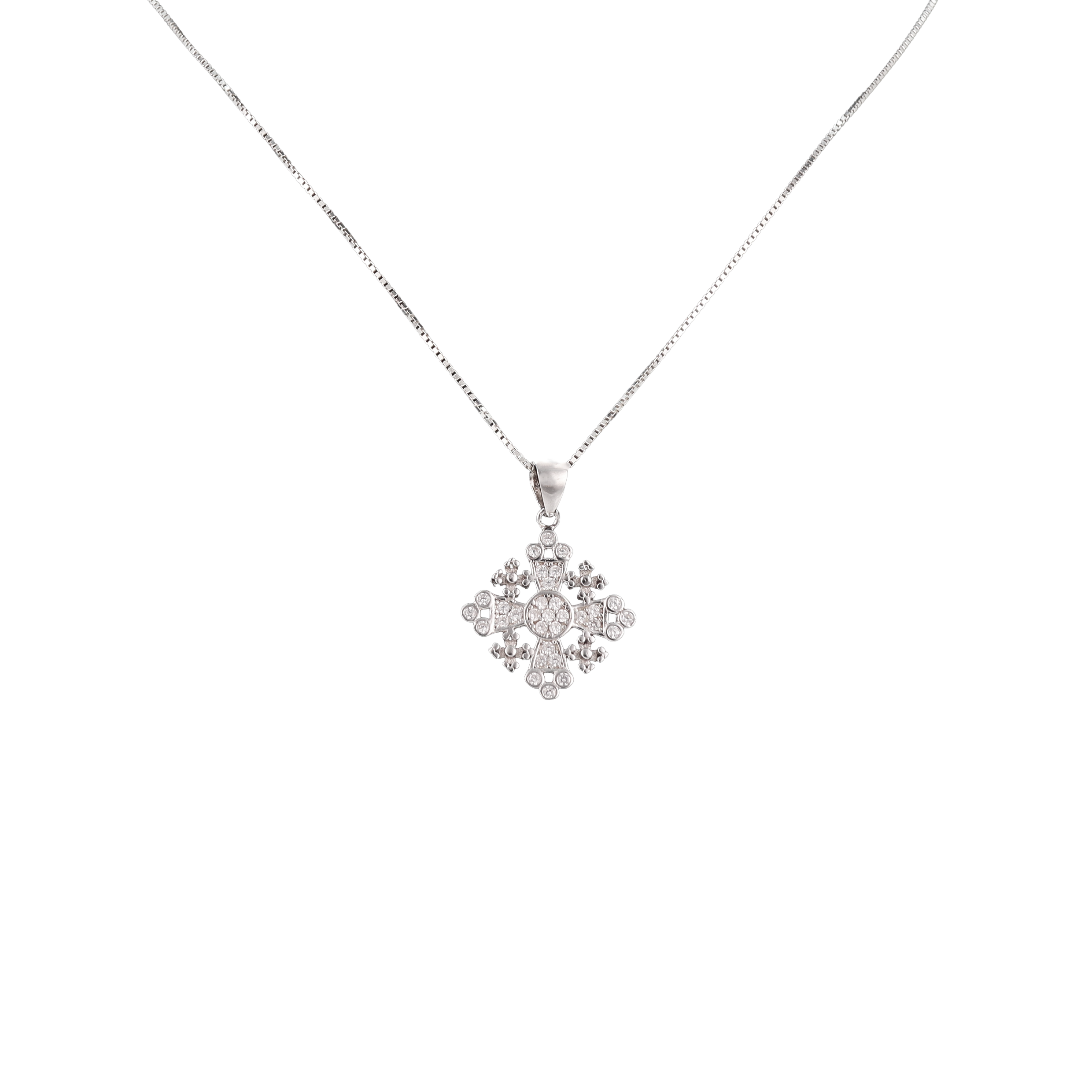 Jerusalem Cross Botonee Pendant - Silver – Holyland Marketplace