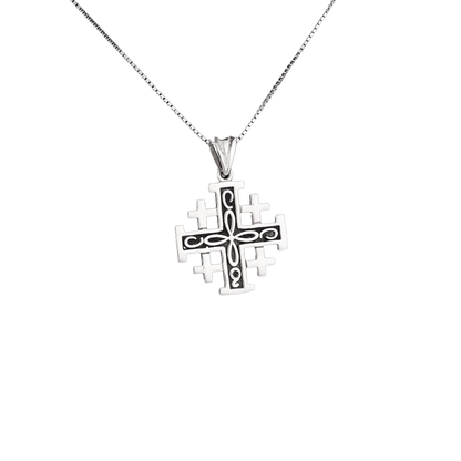Jerusalem Cross with Design Pendant (Various)