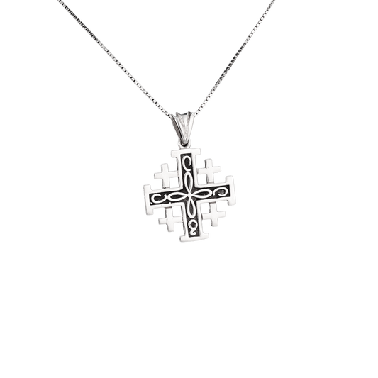 Jerusalem Cross with Design Pendant (Various)