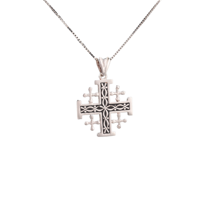 Jerusalem Cross with Design Pendant (Various)