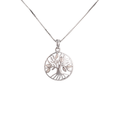 Tree of Life White Opal Pendant