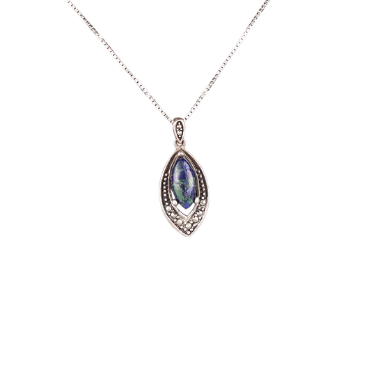 Eilat Stone & Marcasite Silver Pendant