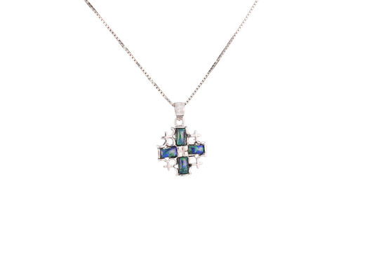 Eilat Stone Jerusalem Cross Pendant