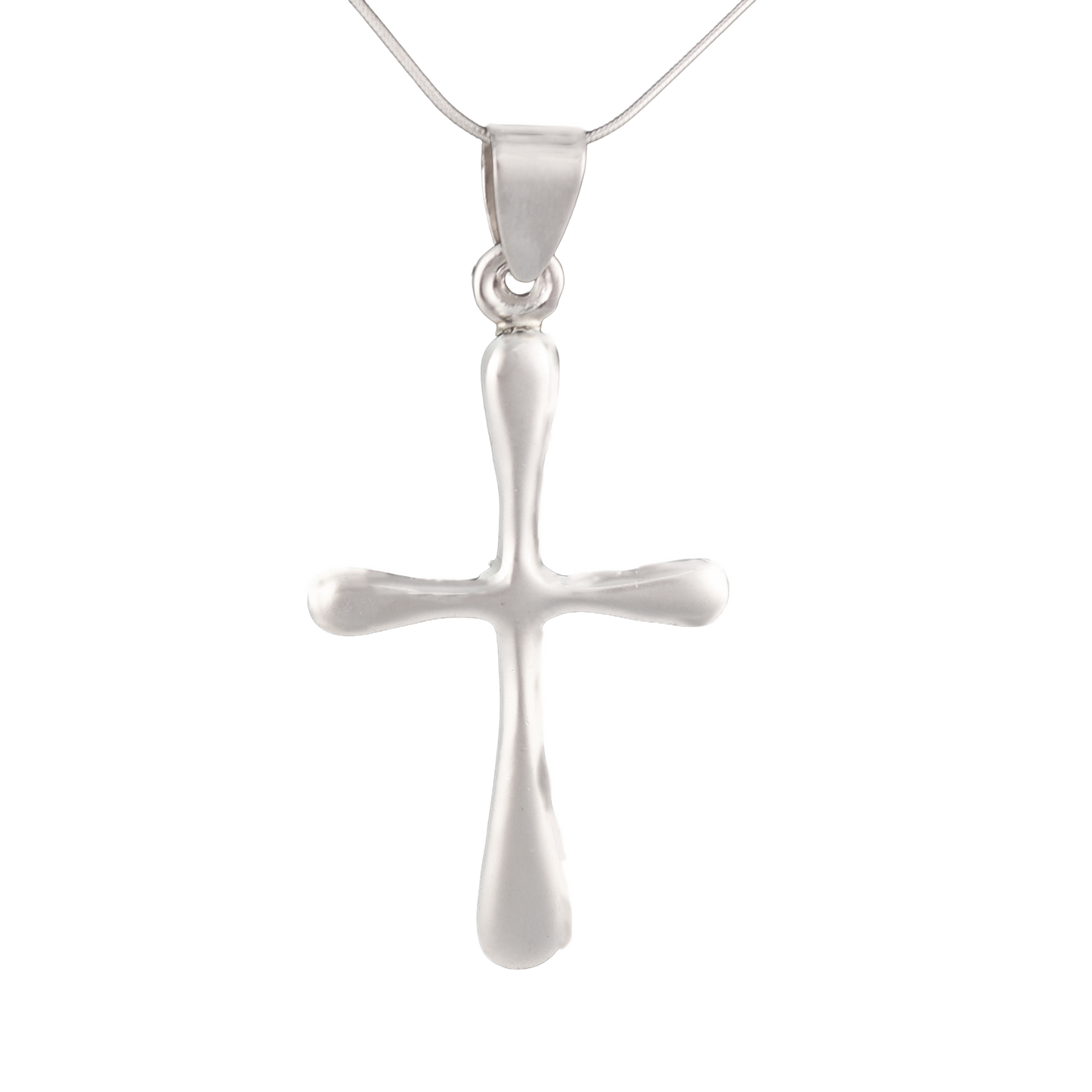 silver cross pendant with rounded edges