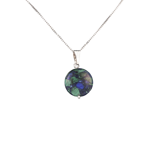 Eilat Stone Natural Round Disc Pendant