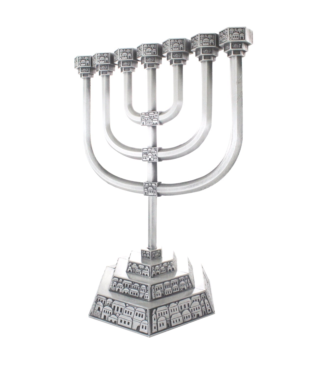 11" Nickel Plated  Menorah - Imperfect