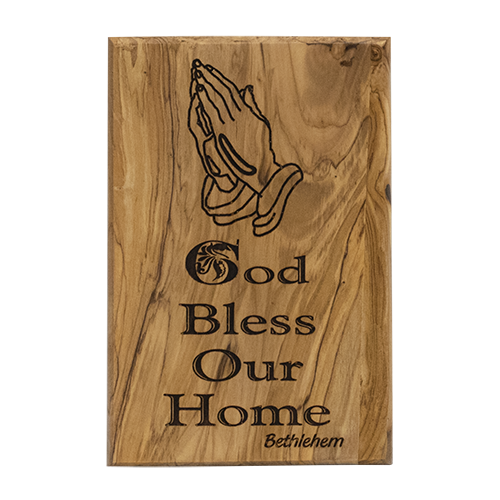 God Bless Our Home Olive Wood Plaque - Imperfect