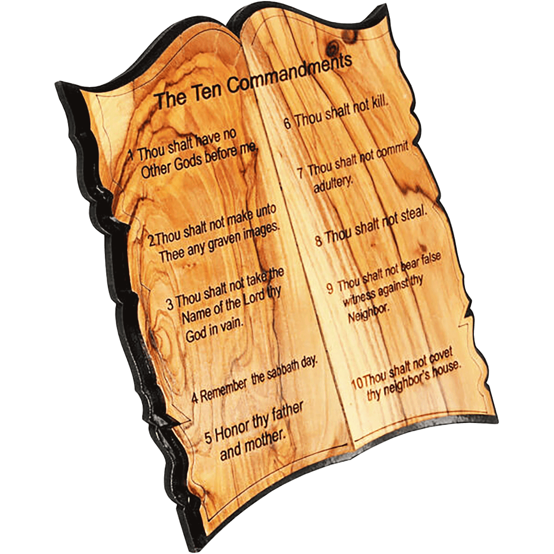 Olive Wood Ten Commandments – Holyland Marketplace