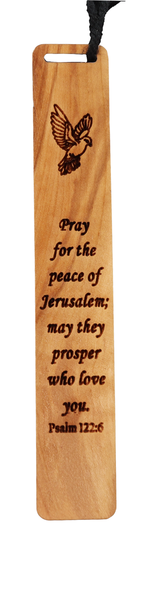 Pray for the Peace of Jerusalem Olive Wood Bookmark