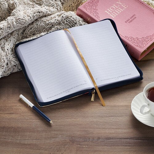 Be Still and Know Serene Roses journal features and zipper closure