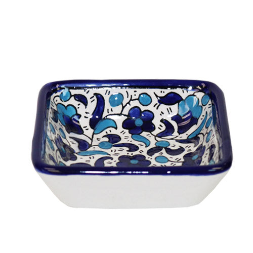 Israel Bread Dipping Set - Blue & Lt Blue Floral