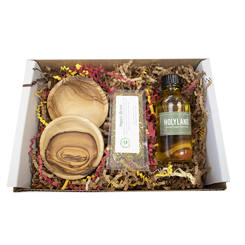 Israel Olive Wood Bread Dipping Set