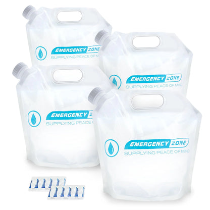 Emergency Zone Four 4L Water Pouches with 20 Aquatabs