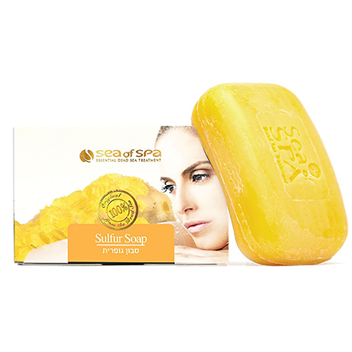 Sulfur Soap Bar for problematic skin and rich in 27 Dead Sea Minerals
