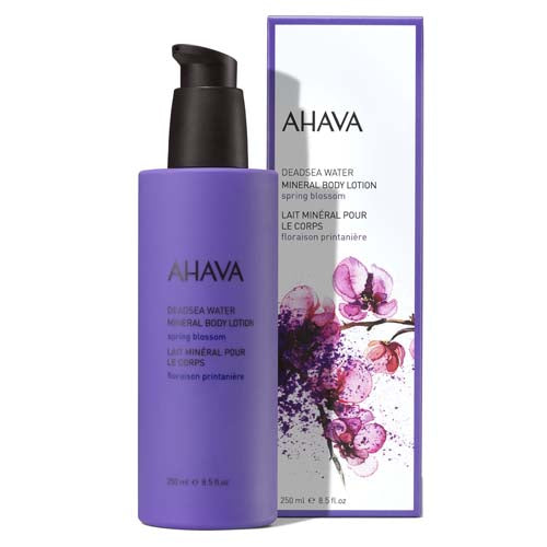 AHAVA Dead Sea Water Mineral Spring Blossom Scented Body Lotion 250ml Pump Bottle