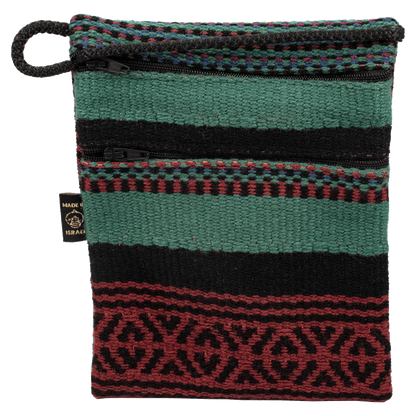 Crossbody Purse Black green and maroon Aztec pattern
