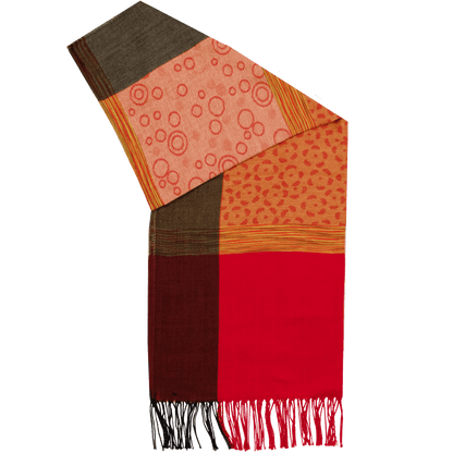 Pashmina Color Block Scarf RED