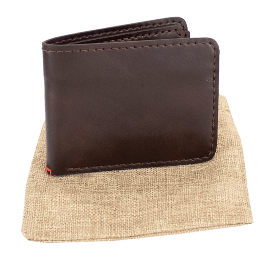 Handcrafted Brown Leather Wallet with Coin Pocket