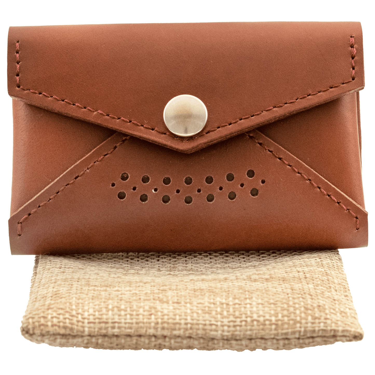 Handcrafted Leather Coin Purse with Punch Patter Design
