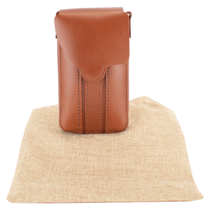 Handcrafted Brown Leather Crossbody Phone Bag