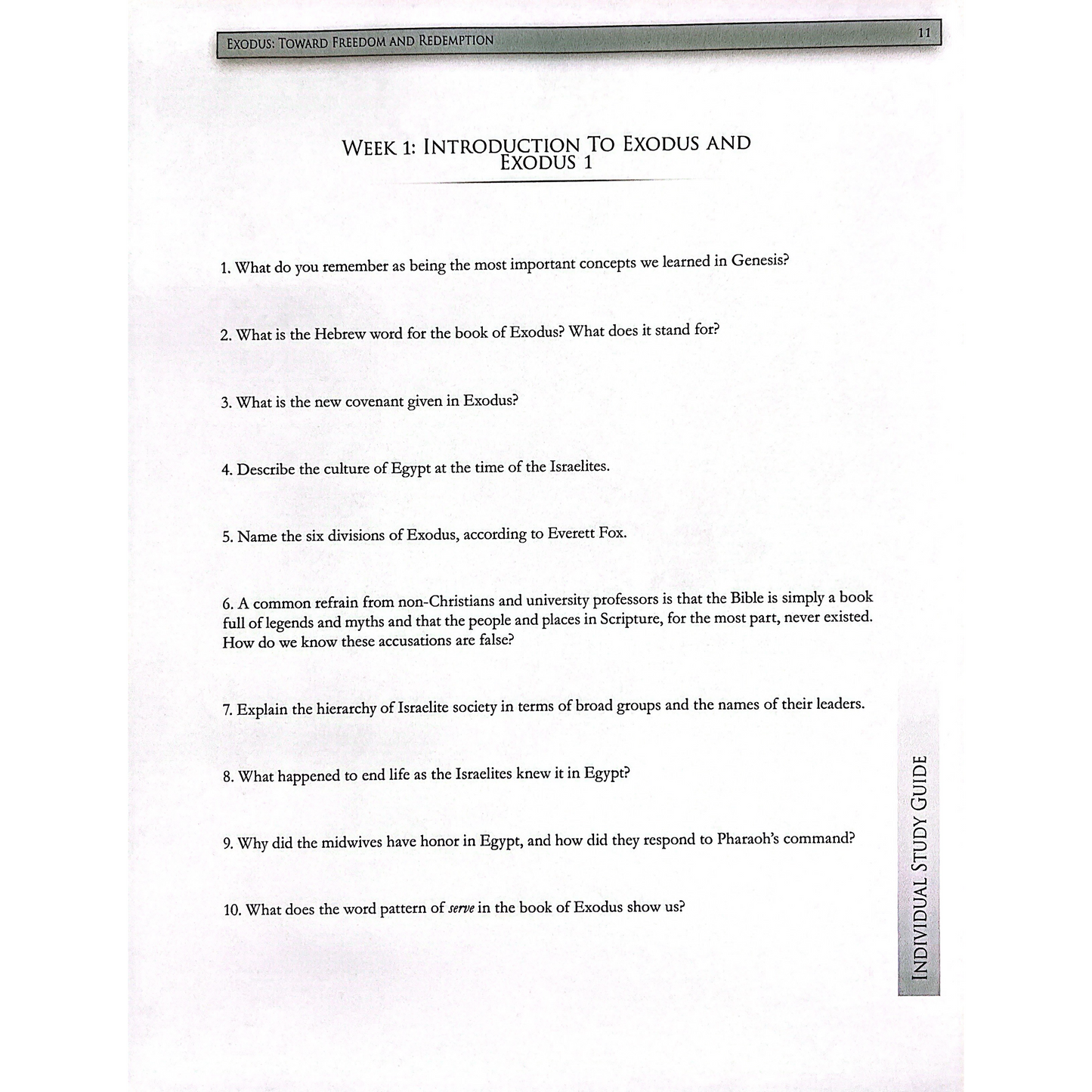 Exodus Adult Study Guide (Printed Version)