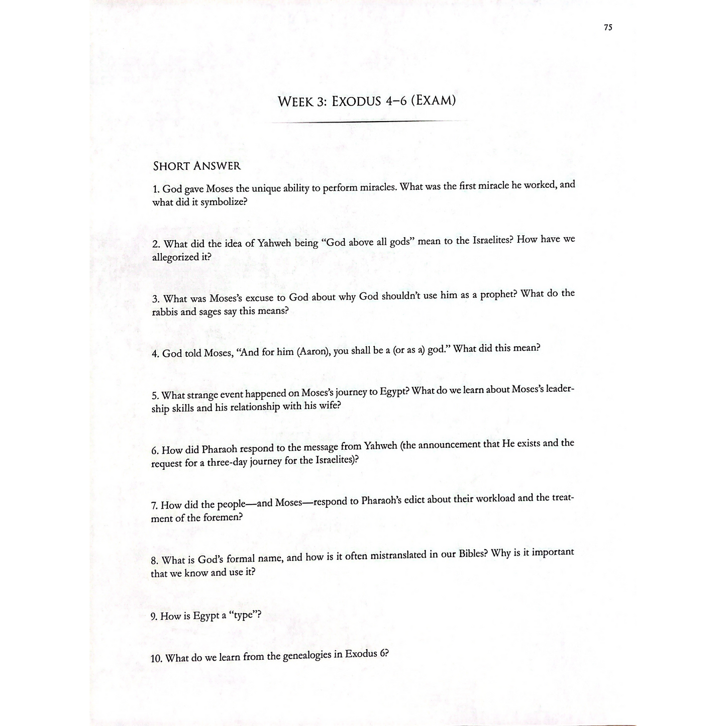 Exodus Homeschool Teacher's Guide (Printed Version)