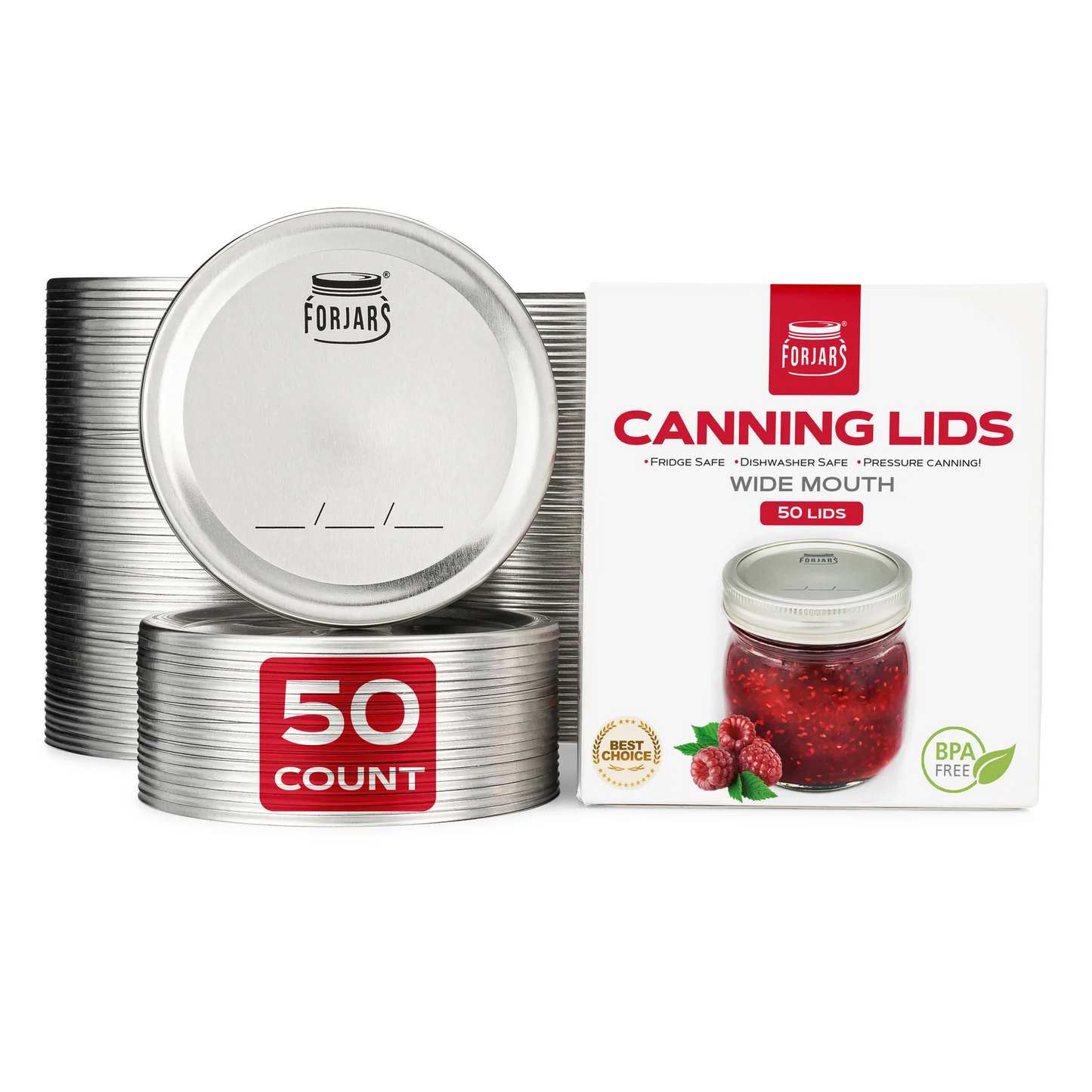 Forjars - 50 Wide Mouth Canning Lids