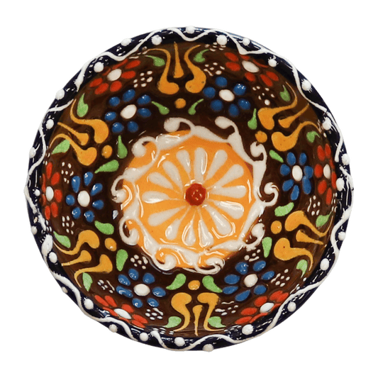 Israeli Bread Dipping Set - Brown Floral (Various Patterns)
