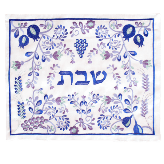 Challah Cover - Seven Species  (Blue)