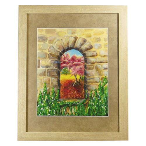 Window to Your Garden (Medium) Print by Gitit - Blonde Frame