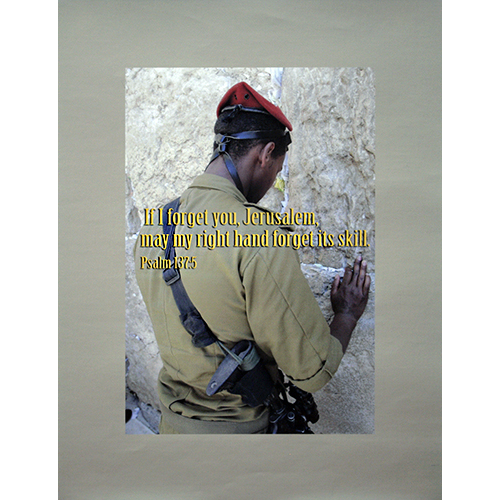 Israeli Soldier Praying at Western Wall
