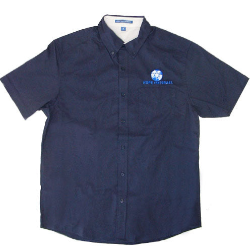 Hope For Israel Short Sleeve Dress Shirt (Navy) M - XL