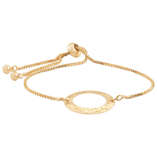 Gold-Plated adjustable bracelet with circle ring