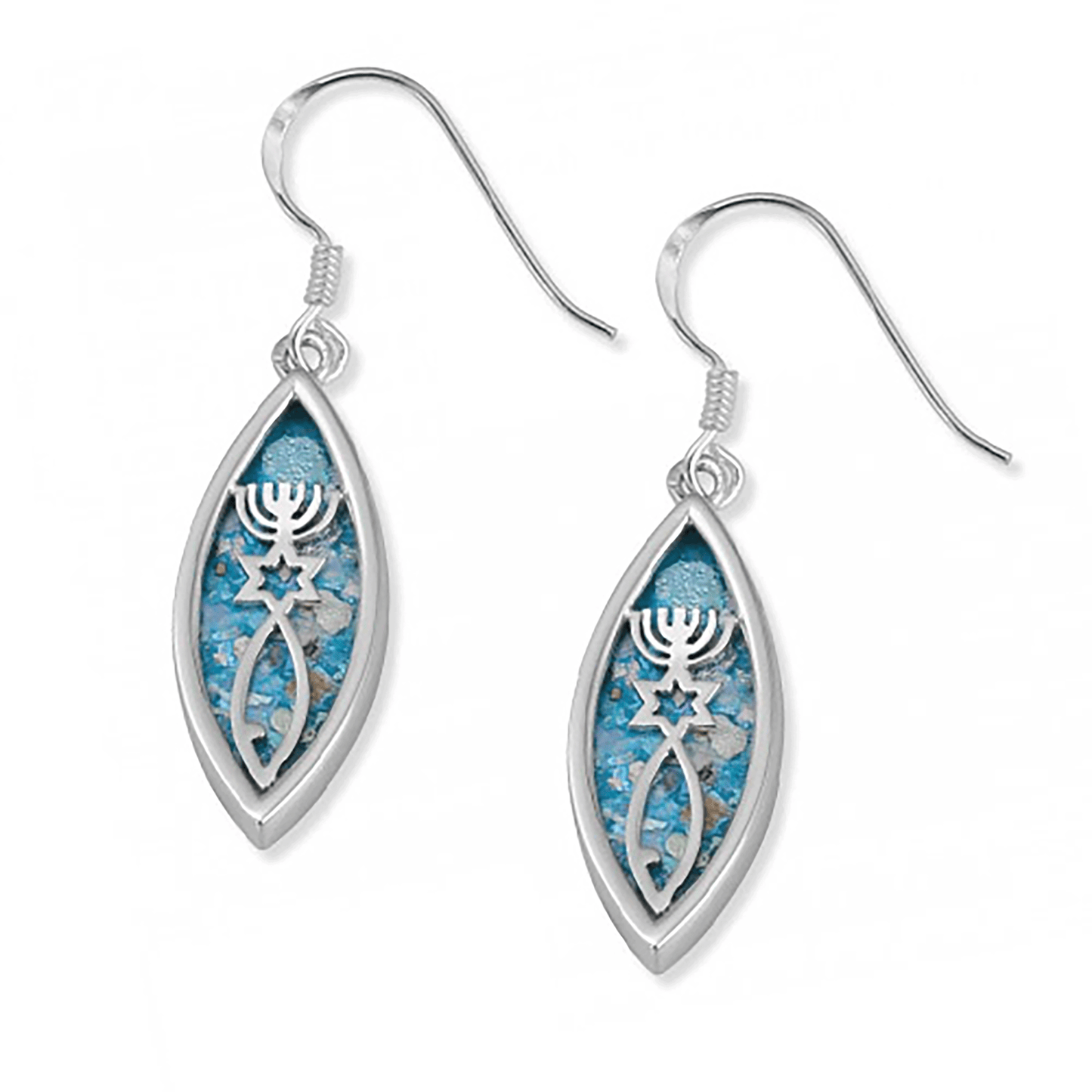 Grafted-In Roman Glass Marquise Earrings