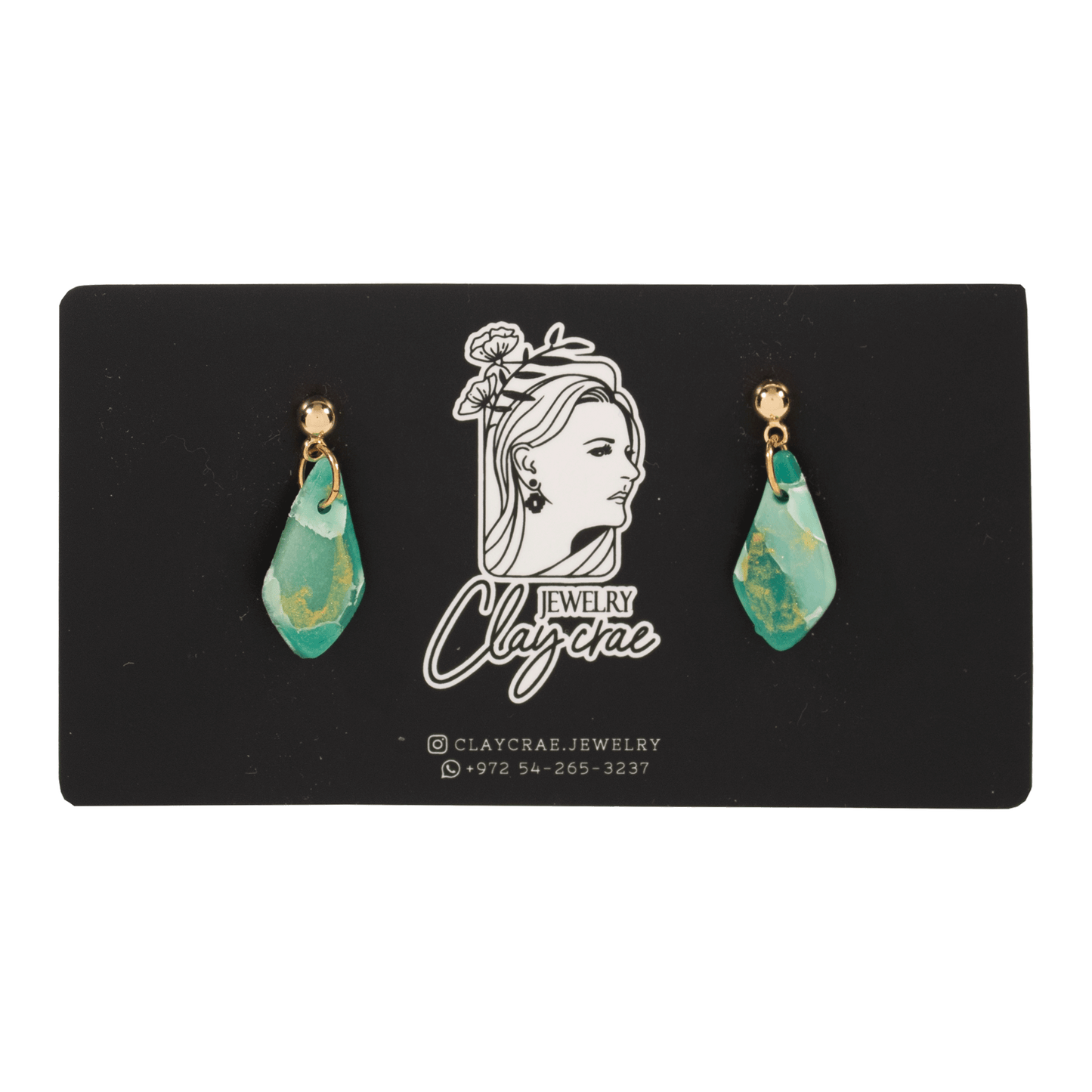 Handcrafted Clay Earrings - Turquoise