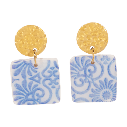 Handcrafted Clay Paisley Earrings