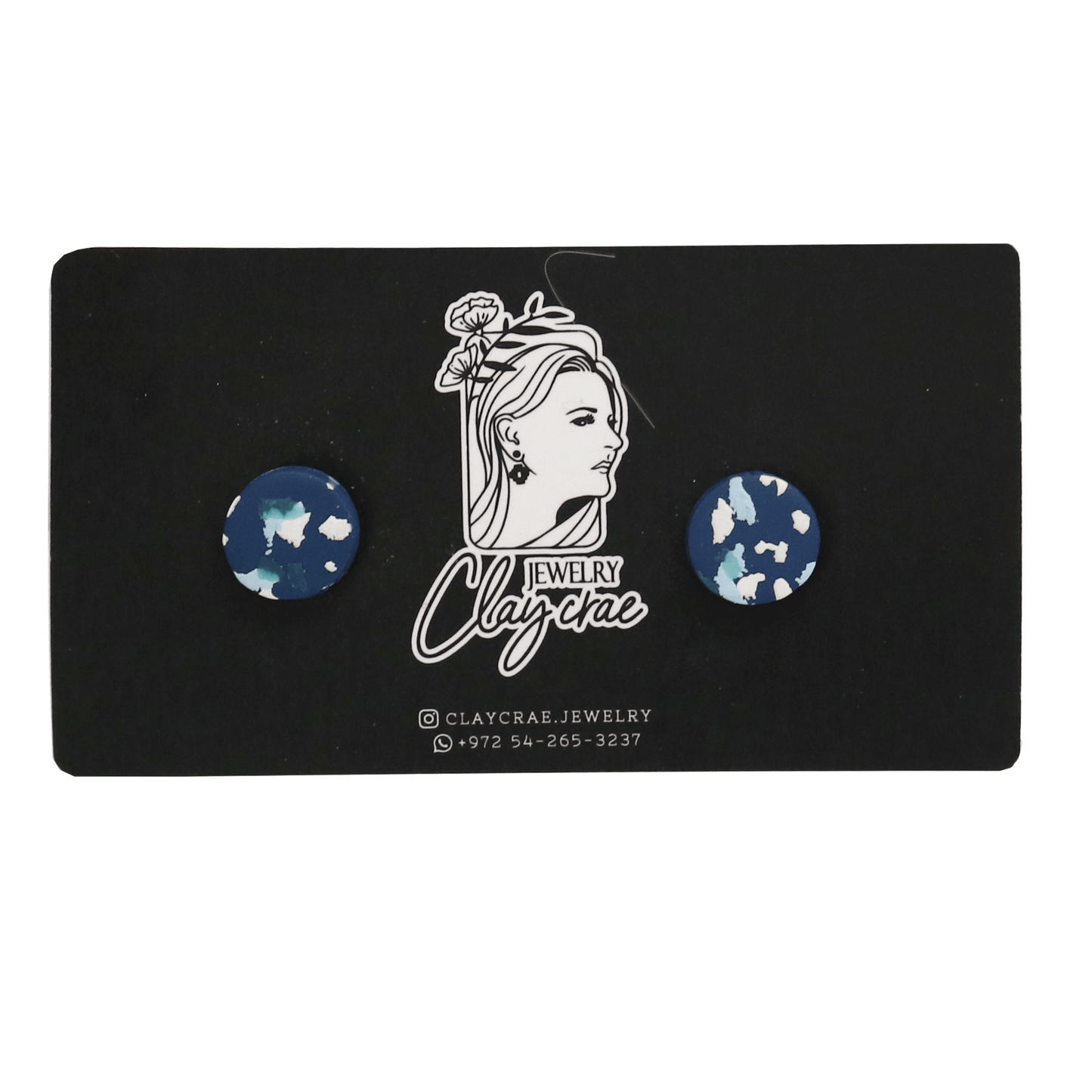 Blue Clay Stud Earrings