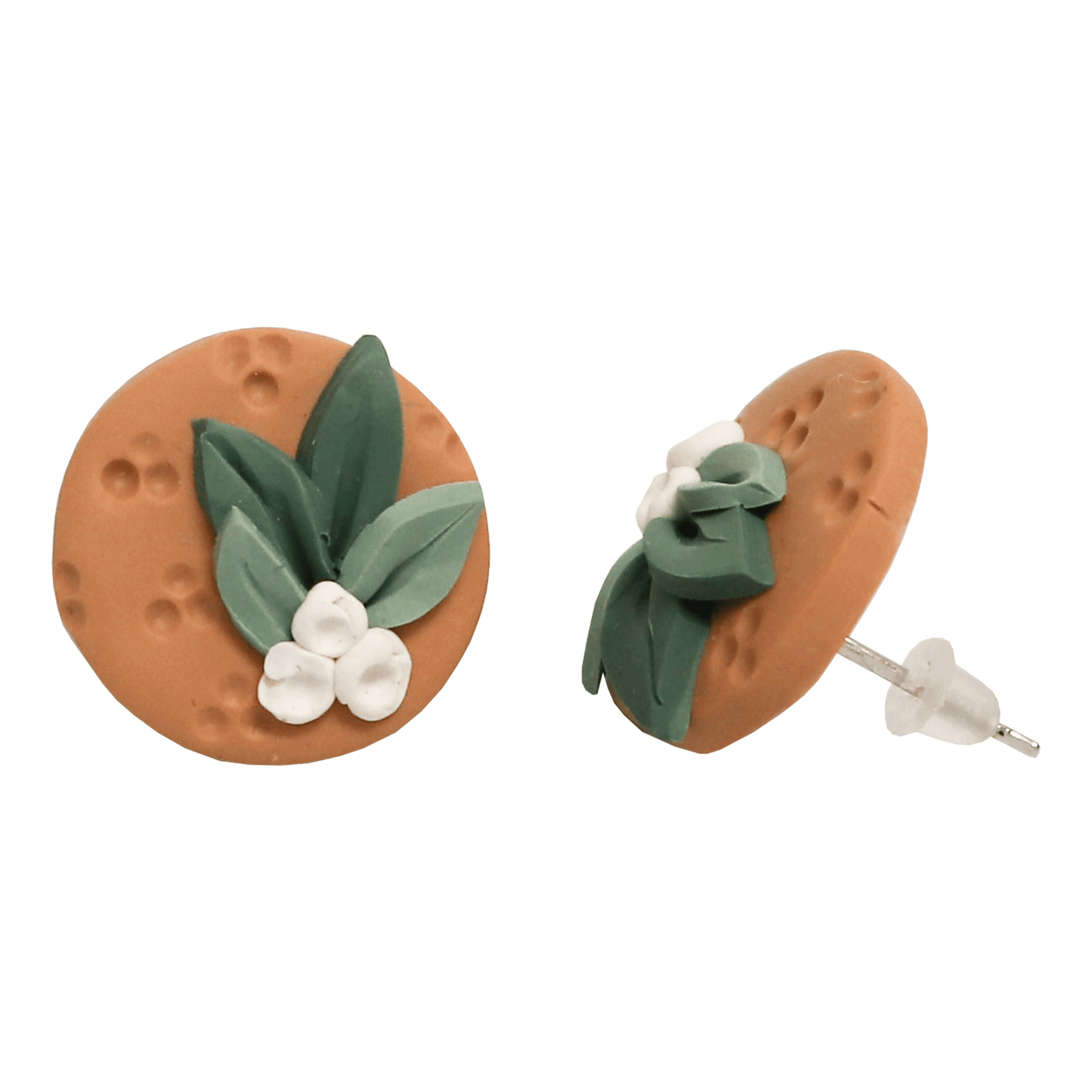 Flower Clay Stud Earrings