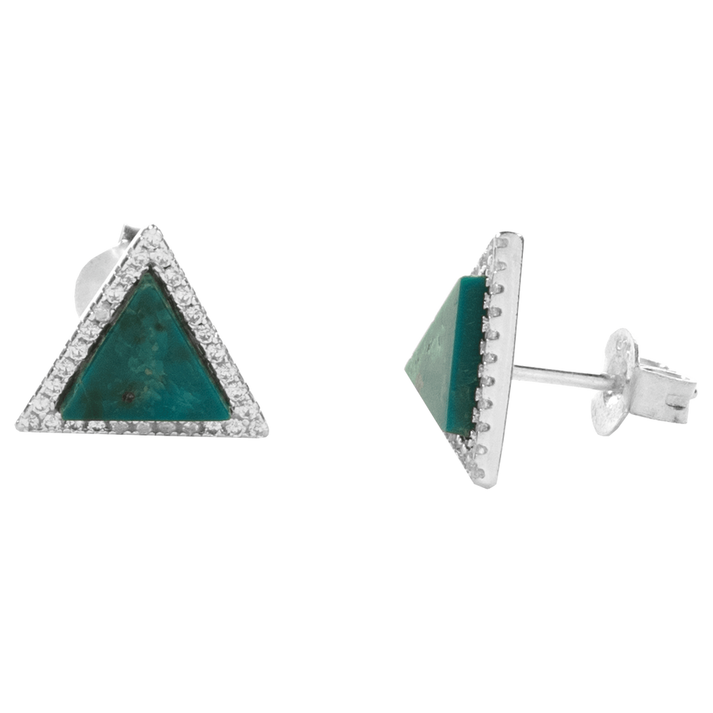 Eilat Stone Triangle Stud Earrings