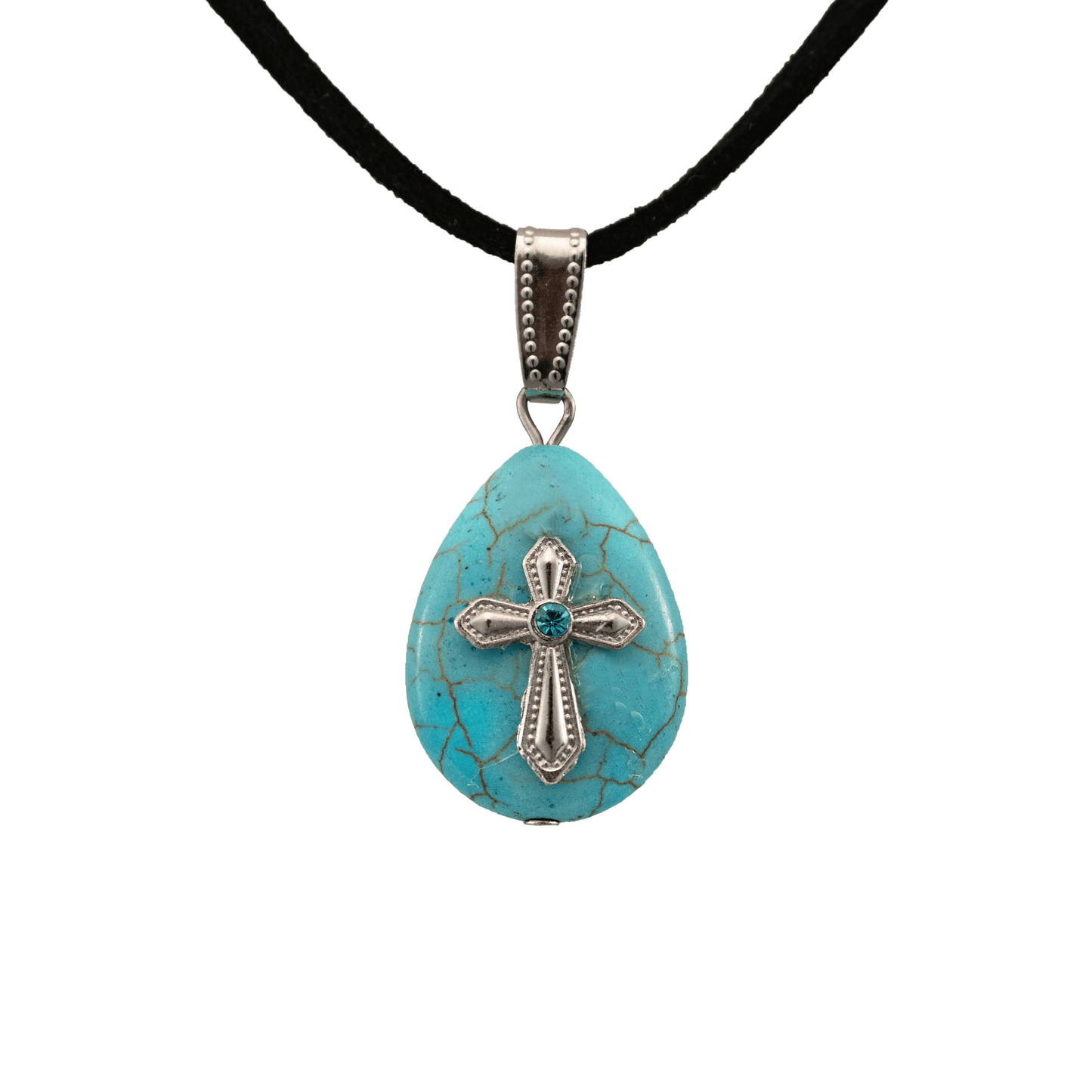 Stone Cross Necklace (Various Stones)