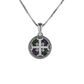 Eilat Stone with silver Jerusalem Cross overlaying it on a Sterling Silver Chain