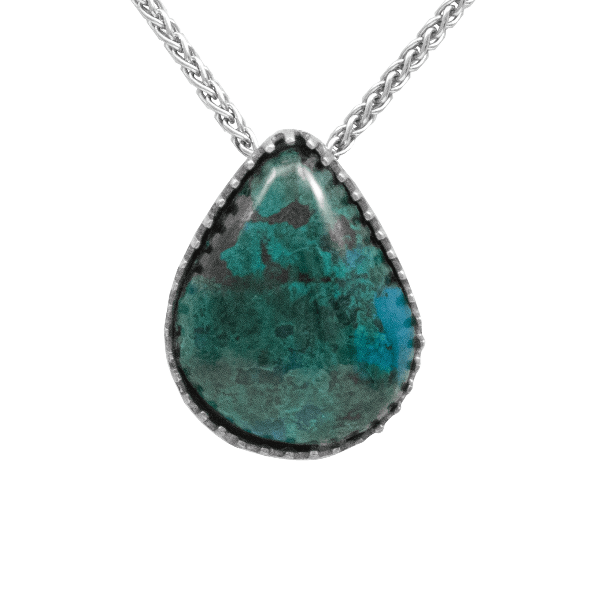 Teardrop Eilat Stone Necklace on sterling silver chain